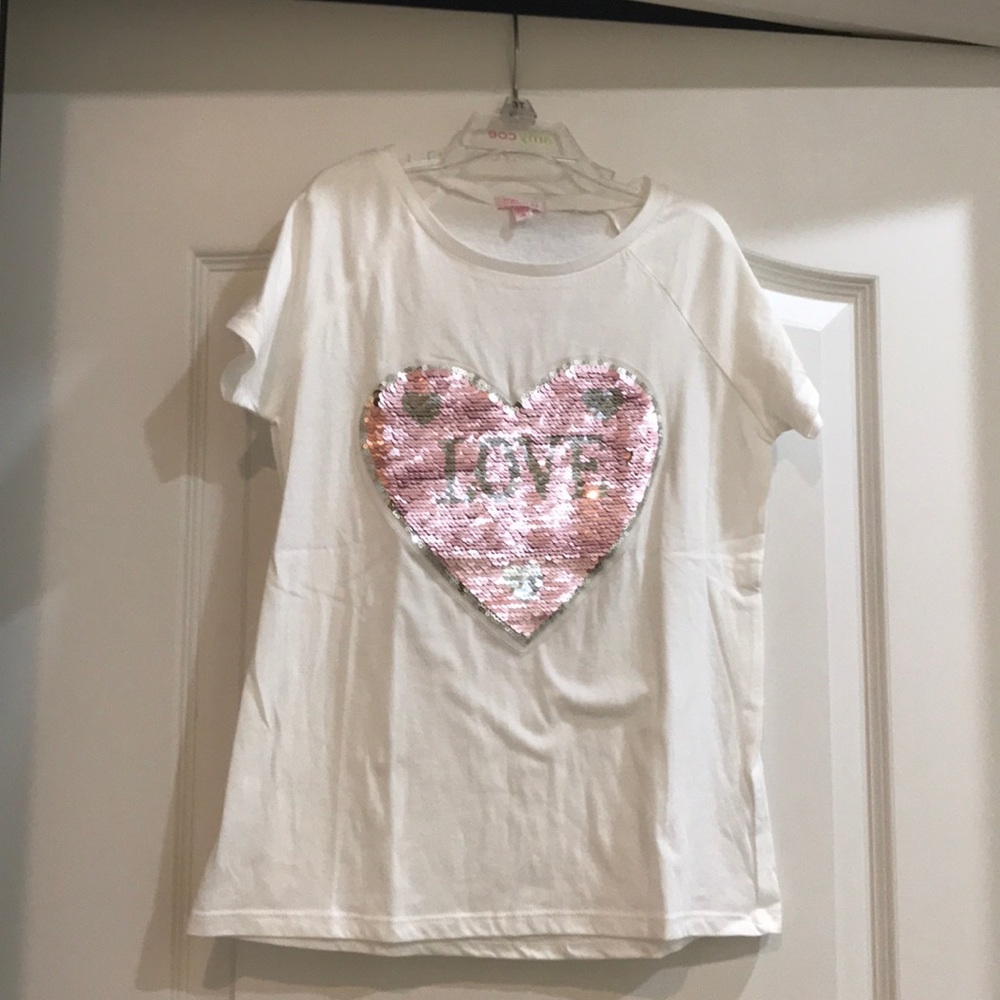 NEW flip sequins LOVE T-shirt 10